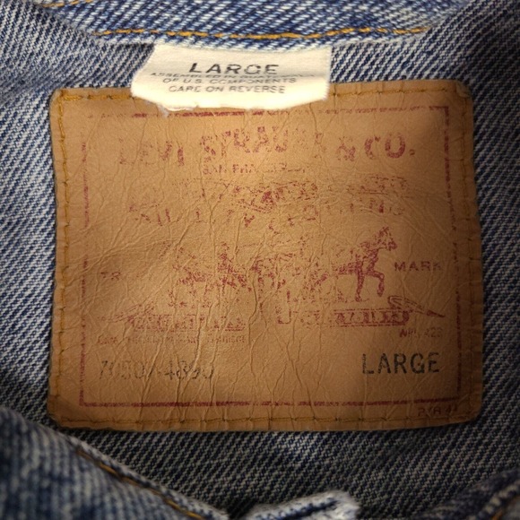 Vintage Levi's Denim Jacket Mens Large Blue Rancher Trucker Jean Coat 70507-4890 - Picture 4 of 16